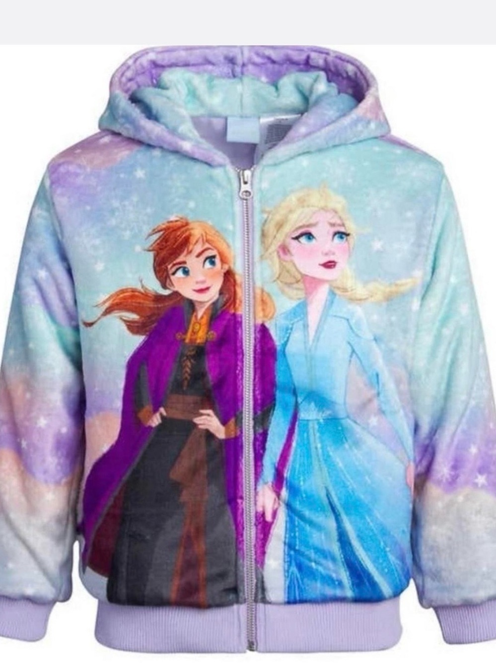 NWT Girls Disney Frozen fleece hooded zipper front size 3T
